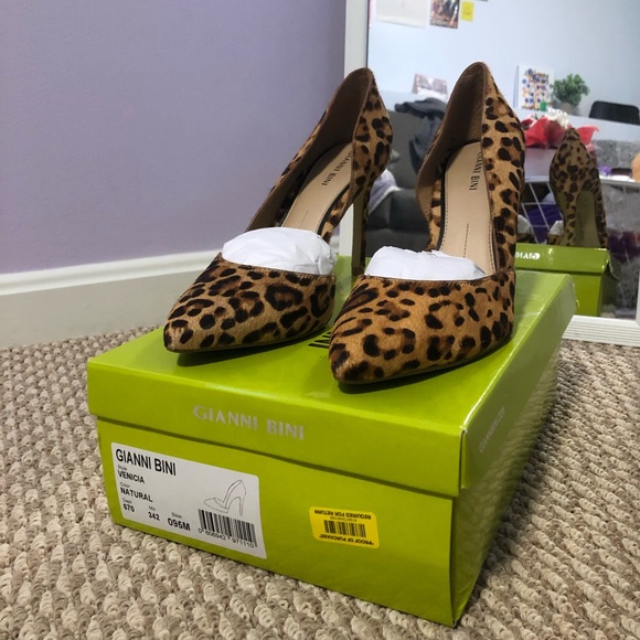 Gianni Bini Venicia Leopard print calf hair d’Orsay Pumps. Size 9.5 - Picture 4 of 6